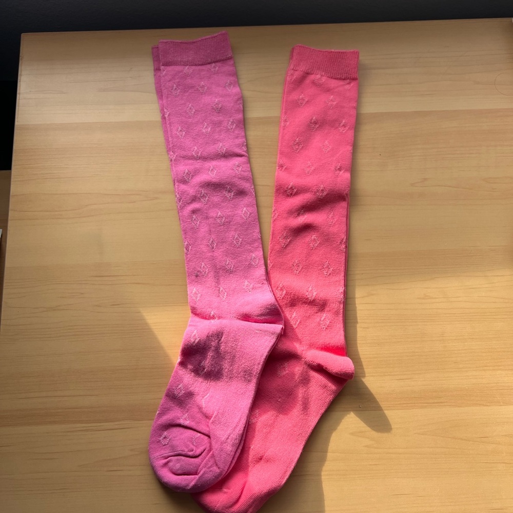 2 Pink high socks